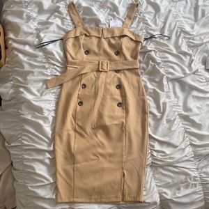 Tan midi dress